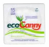 ECOCANNY PIATTO BIANCO DESSERT PZ.15 QUADRATO BIO